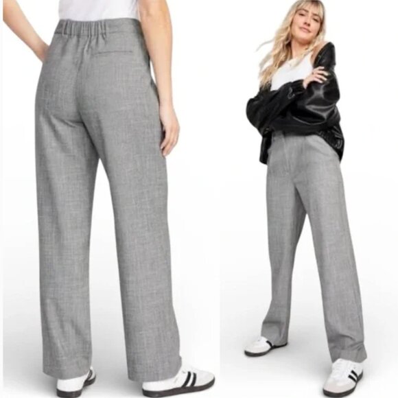 Old Navy Pants - Old Navy Taylor Wide Leg Trouser Pants Gray Minimalist Career Basic Medium NWT